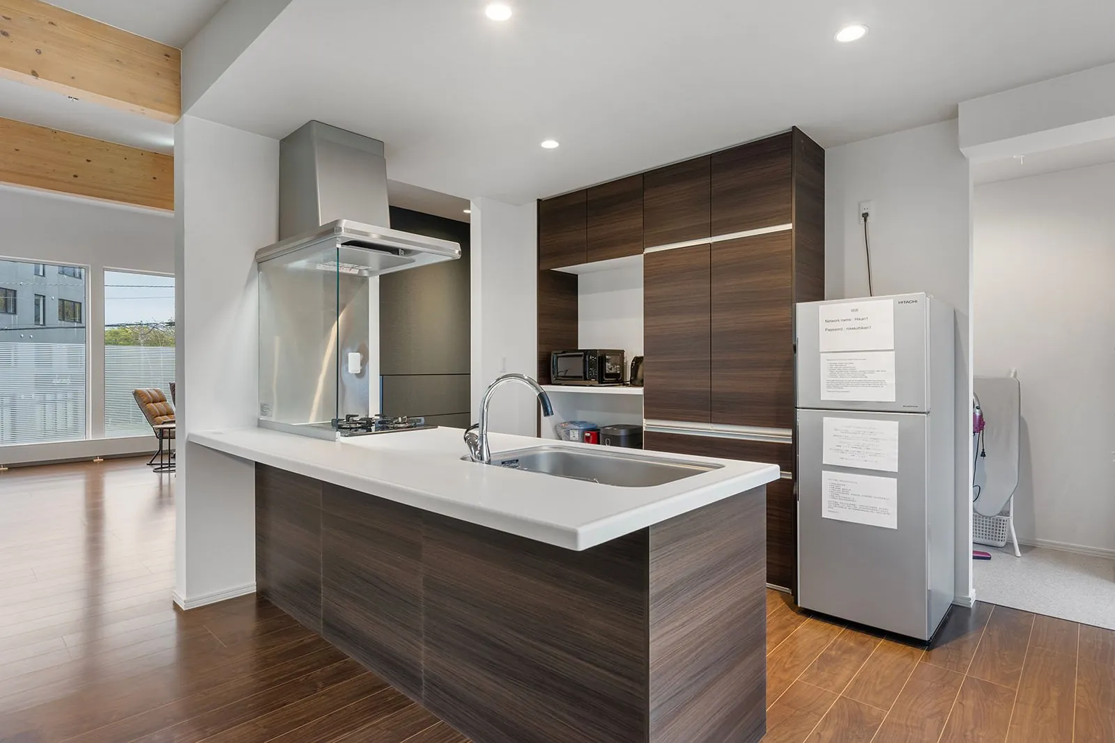 Kitchen island at Hikari House, Hirafu